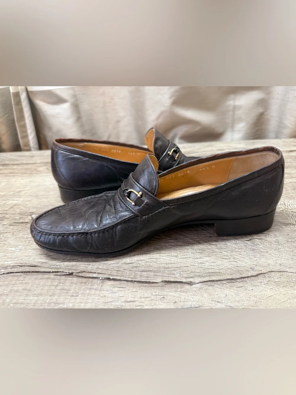 Authentic Gucci Mens Leather Horsebit Loafers Made in Italy Classic size 46